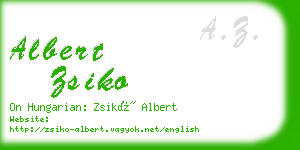 albert zsiko business card